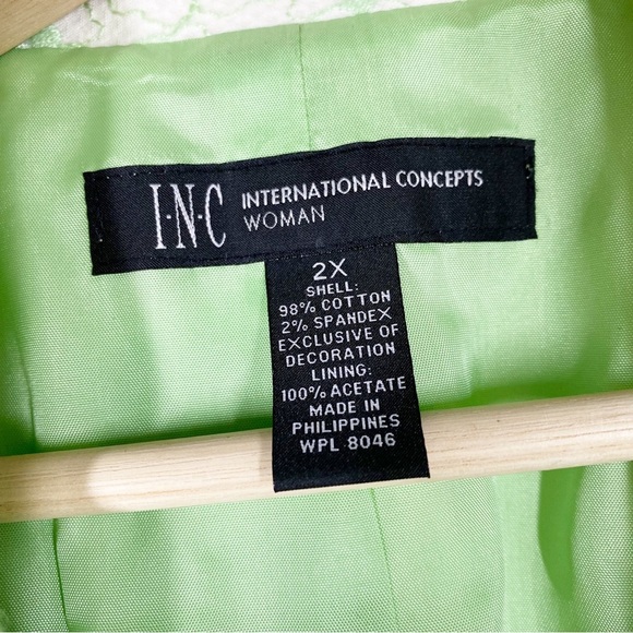 INC International Concepts Green Floral Embroidered Blazer Jacket 2X - Picture 11 of 11